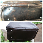 recoating and repairs to aged and worn leather sports holdall