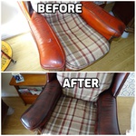 repair holes and recoat arms of chair